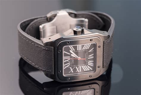 cartier santos 100 carbon black diamond|santos 100 cartier price.